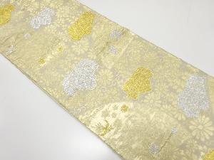 アンティーク　菊桐に花鳥模様織出し袋帯（材料）
